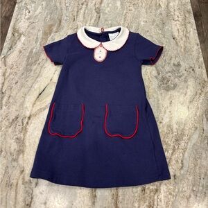 Little English navy blue dress 4T